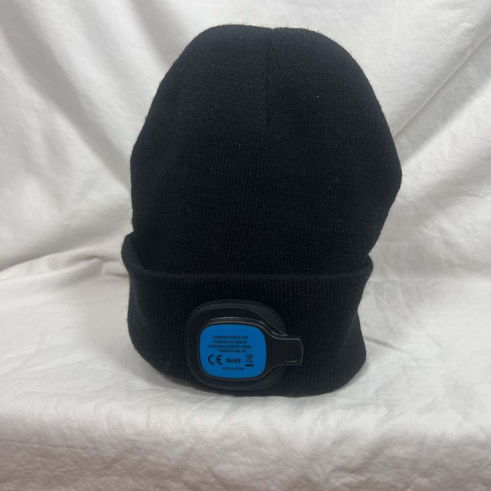 Unisex Bluetooth Beanie Hat 4 LED Light USB Rechargeable Wireless Headphones Cap
